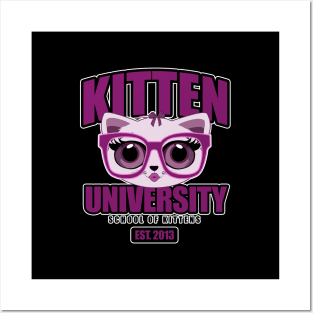 Kitten University - Purple Posters and Art